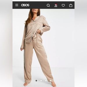 Satin pajamas long sleeve and long pants